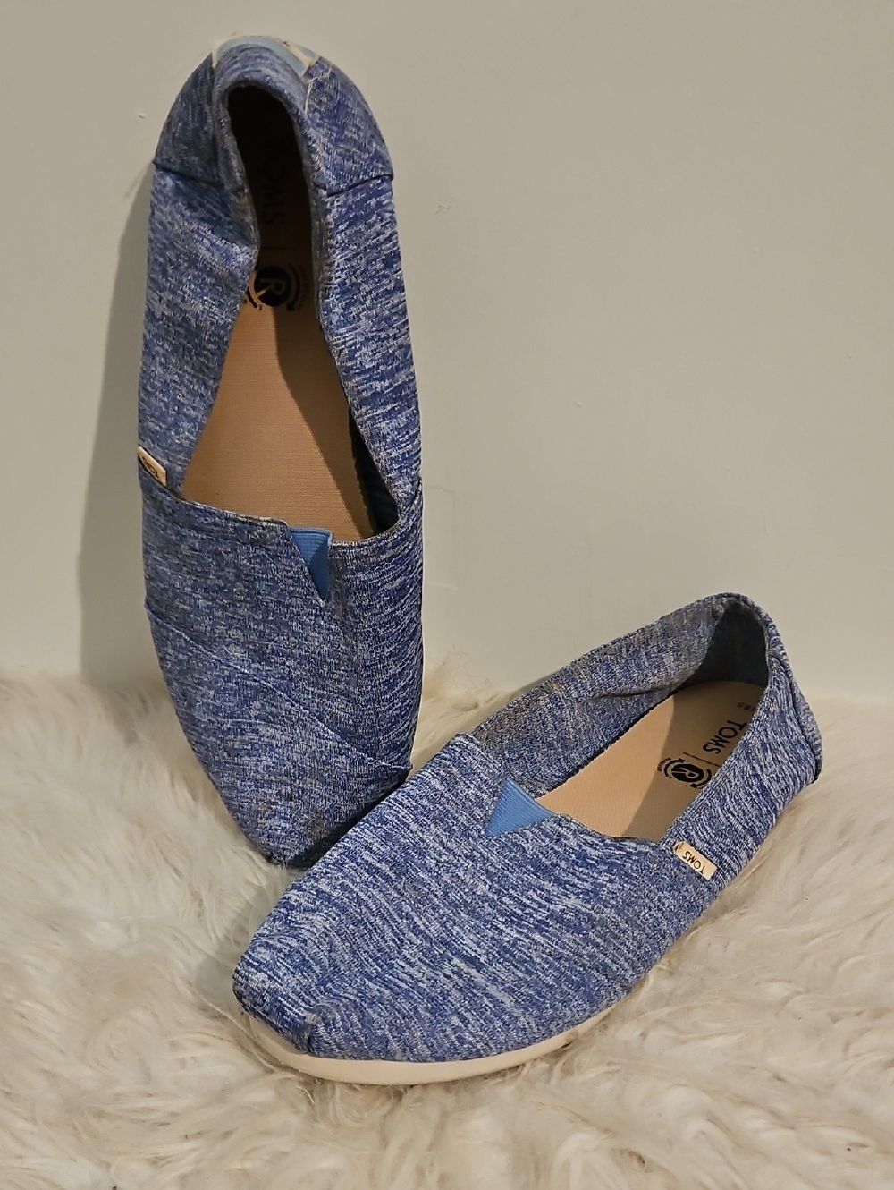 Toms Blue Heather Slip-On Flats Size 8.5